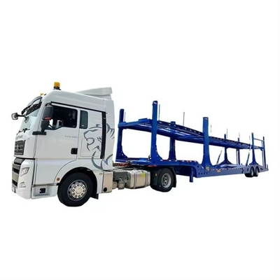 Stalen mechanische ophanging 2-3 assen Transporttractor Trekkende dubbele dek Car Car Carrier Trailer voor 6/8/10 auto's Transport