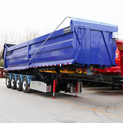 3 assen zelfdompende vrachtwagen Halve aanhangwagen Hydraulische vooropheffing Dump dropside aanhangwagen