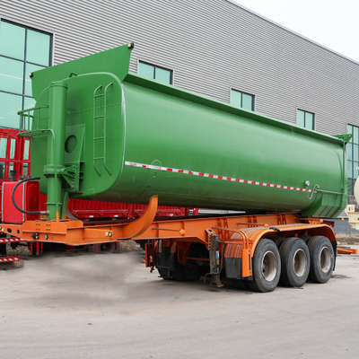 Hydraulische cilinder 4 assen U-vormige achterste kantelbak Dump Semi-trailer voor 9300*2500*3400mm Grootte