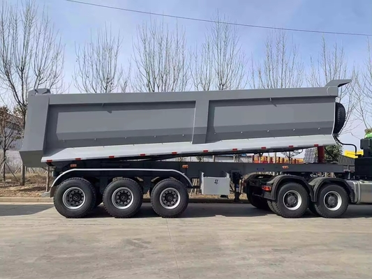 4-6L motorcapaciteit 6×4 aandrijflijn U-vormige achterste kantelbare dump aanhangwagen Halve aanhangwagen