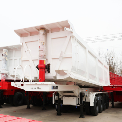 351-450 pk Halvepijp Achterste Dump Truck Aanhanger Tipper Halve aanhanger met 4 assen 40cbm 80tons