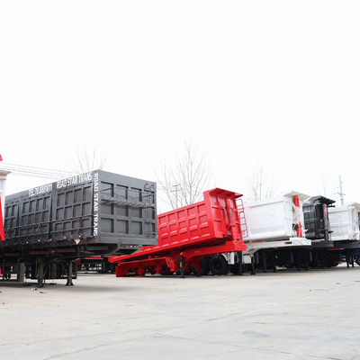 351-450 pk Halvepijp Achterste Dump Truck Aanhanger Tipper Halve aanhanger met 4 assen 40cbm 80tons
