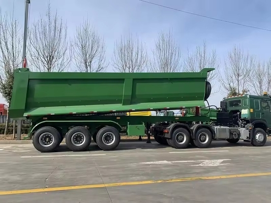 2/3 Assen Achterste dumptruck Halve aanhangwagen voor het vervoer van steenkool/erts/bouwmaterialen