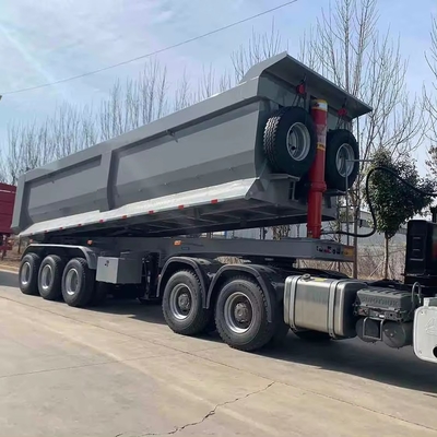 2/3 Assen Achterste dumptruck Halve aanhangwagen voor het vervoer van steenkool/erts/bouwmaterialen