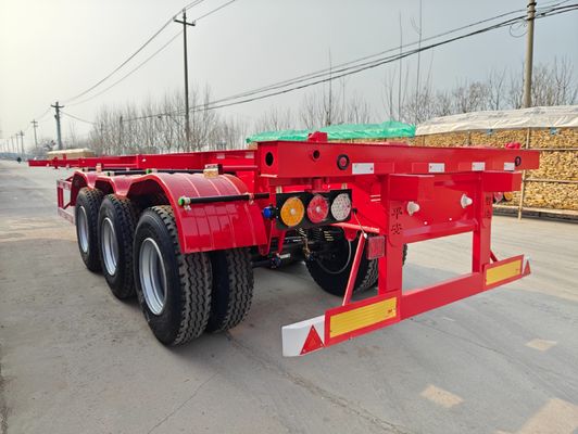 Op maat gemaakte aanvraag 4 assen 20ft Flat Bed Container Chassis Flatbed Semi Truck Trailers