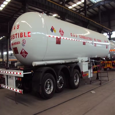 3 assen 4 compartimenten gasbrandstof tankwagen halve aanhanger voor zwaar vervoer