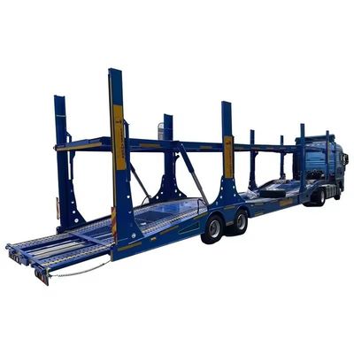 2 inch Kindpin Grootte Transport Car Carrier Semi-trailer voor het vervoer van 8 auto's