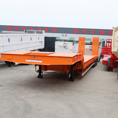 Flatbed 80ton Heavy Duty Low Loader/Lowbed/Lowboy Low Bed Trailer Truck Semi Trailers