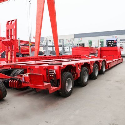 Flatbed 80ton Heavy Duty Low Loader/Lowbed/Lowboy Low Bed Trailer Truck Semi Trailers