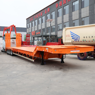 Flatbed 80ton Heavy Duty Low Loader/Lowbed/Lowboy Low Bed Trailer Truck Semi Trailers