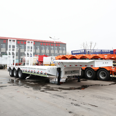 50T laadvermogen 3 4 as laag bed lader gooseneck lowboy half vrachtwagen trailer met 1