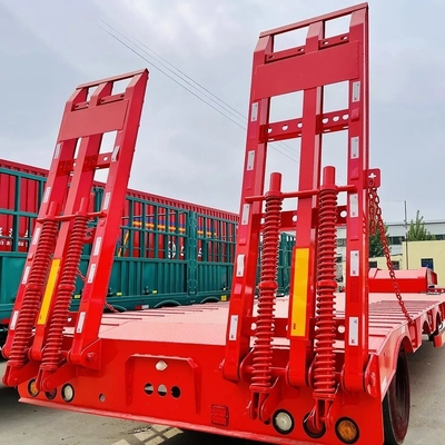 BPW/Fuwa 3,5 m Gooseneck Tri Axles 4 Axles 70 80ton Low Deck Lowbed Semi Trailers voor machines